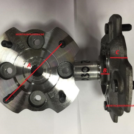MOZZO RUOTA ANTERIORE INTERASSE 115 MM  JDM - BELLIER - MICROCAR MC1 MC2