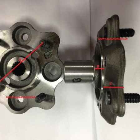 MOZZO RUOTA ANTERIORE INTERASSE FRA I PRIGIONIERI OPPOSTI 100 MM JDM