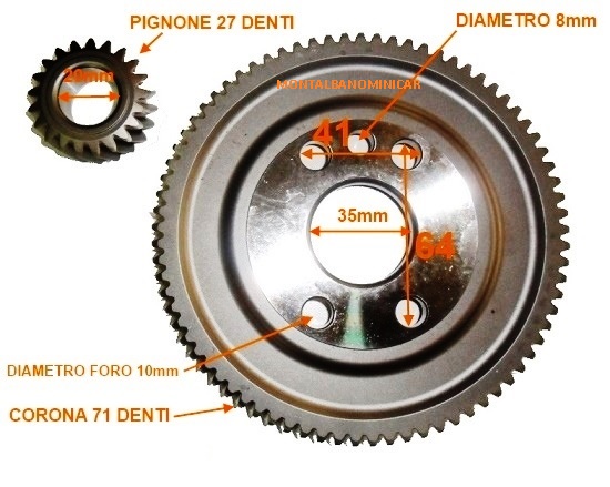 KIT PIGNONE E CORONA CAMBIO STILFRENI LIGIER / MICROCAR Z 27/71