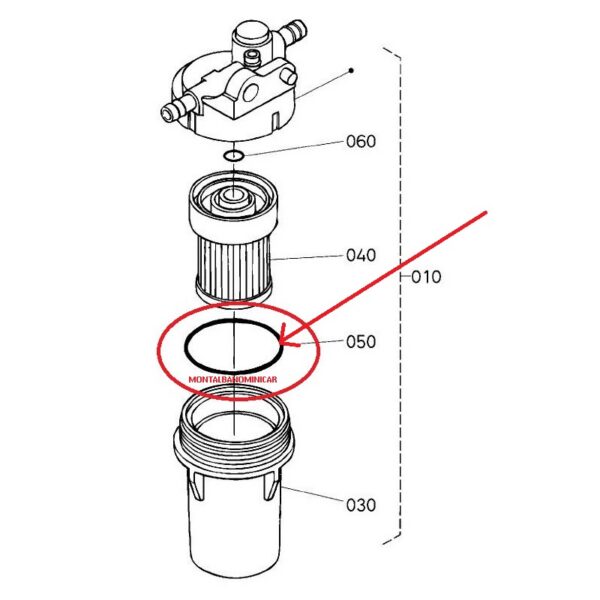 ANELLO GUARNIZIONE FILTRO GASOLIO KUBOTA Z402 E Z482