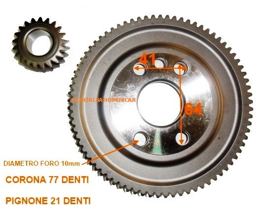 KIT PIGNONE E CORONA CAMBIO STILFRENI LIGIER / MICROCAR Z 21/77