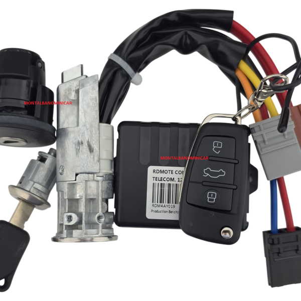KIT TELECOMANDO + CILINDRETTI SERRATURA SPORTELLI  TAPPO E QUADRO AVVIAMENTO AIXAM  VISION E SENSATION