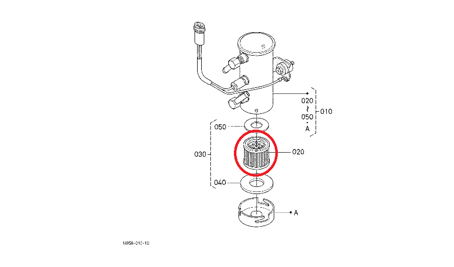 FILTRO POMPA GASOLIO KUBOTA Z482 E5 COMMERCIALE AIXAM - immagine 2